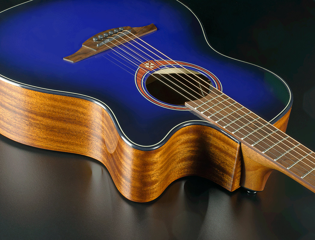 Lag T-blue-dce Tramontane Dreadnought Cw Cedre Acajou Bkbr - Blue Burst - Guitare Electro Acoustique - Variation 3