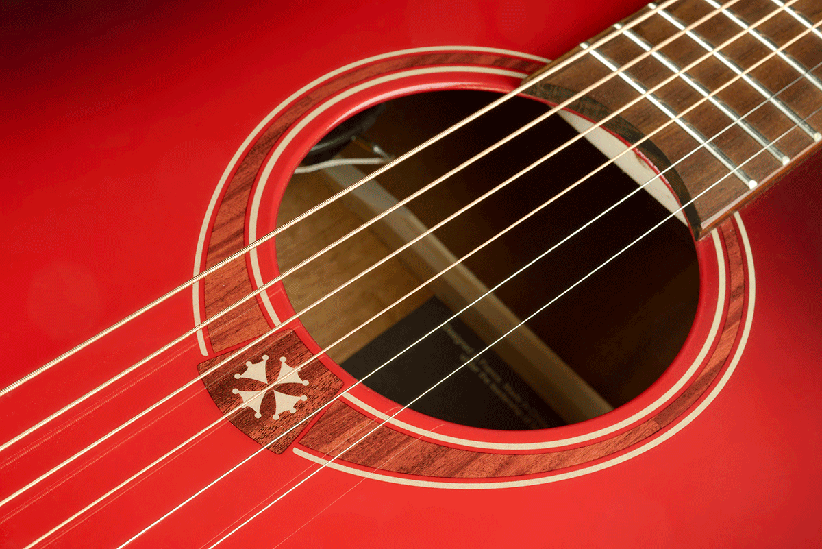 Lag T-red Ace Ltd Auditorium Cedre Khaya Brbw - Red Burst - Guitare Folk - Variation 2