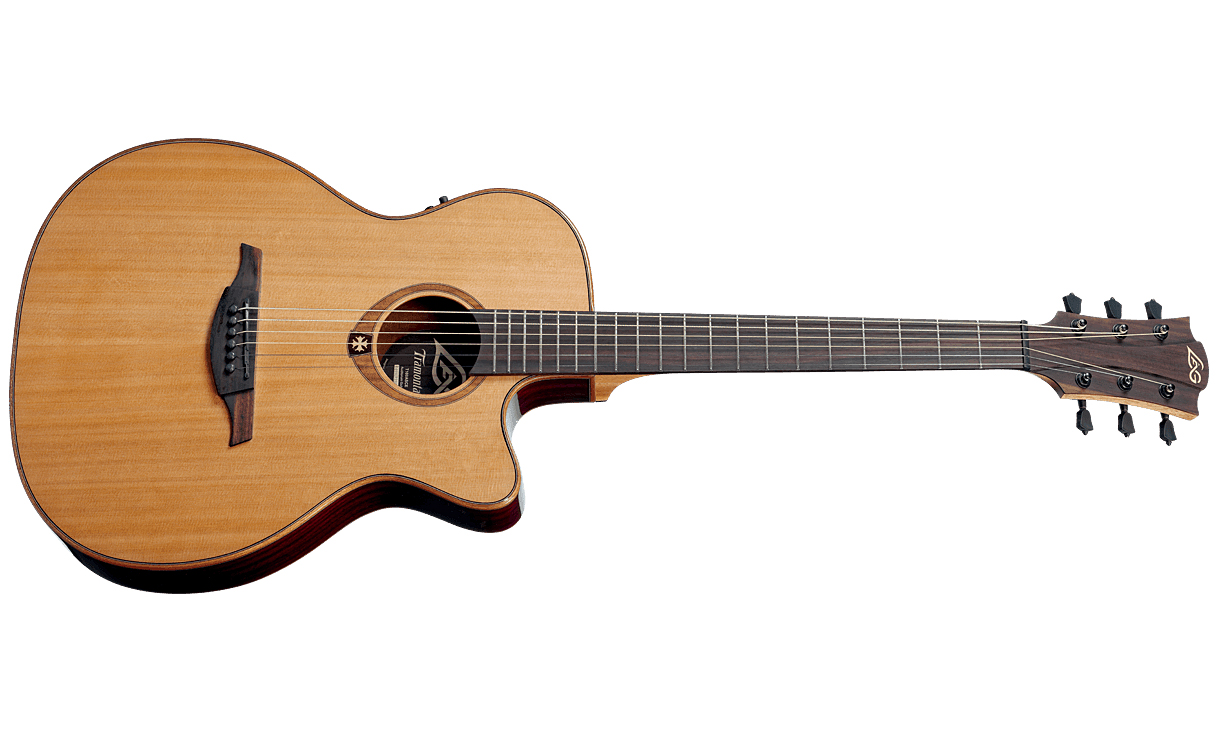 Lag T100asce Tramontane Auditorium Slim Cw Cedre Acajou Rw - Naturel Brillant - Guitare Acoustique - Variation 1