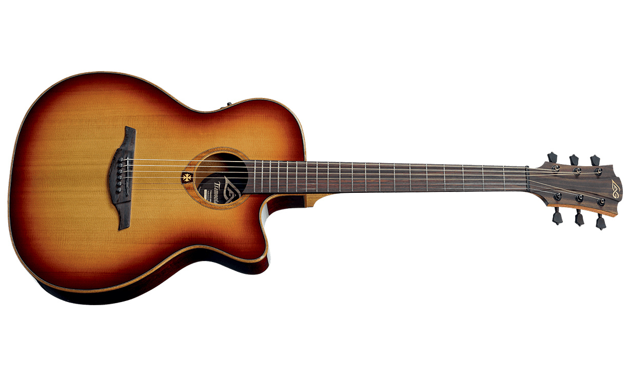 Lag T100asce Tramontane Auditorium Slim Cw Cedre Sapele Rw - Brown Shadow - Guitare Acoustique - Variation 1