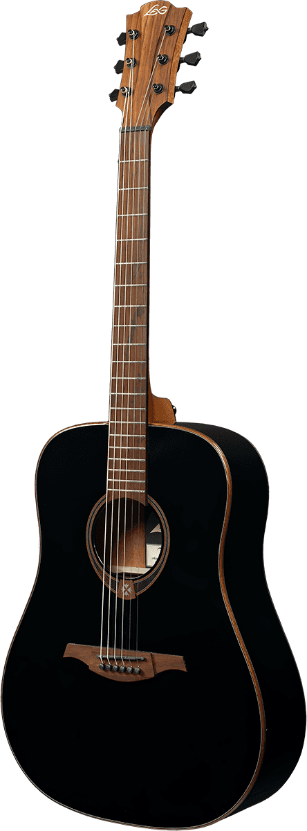 Lag T118d Tramontane Dreadnought Cedre Khaya - Black - Guitare Acoustique - Variation 1