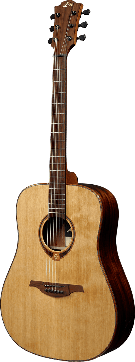 Lag T118d Tramontane Dreadnought Cedre Khaya Bro - Natural - Guitare Acoustique - Variation 1