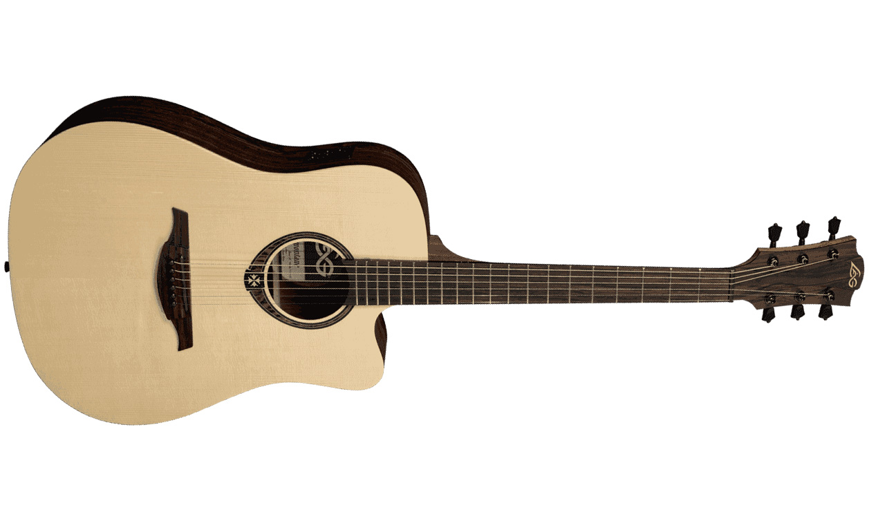 Lag T270dce Tramontane Dreadnought Cw Epicea Snakewood - Naturel - Guitare Electro Acoustique - Variation 1