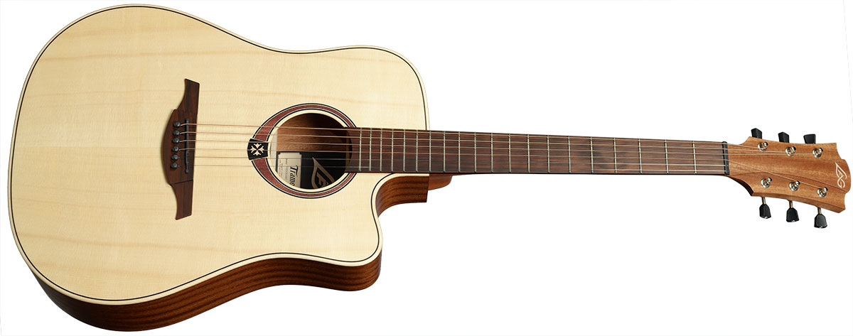 Lag T70dce Ii Tramontane Auditorium Cw Epicea Sapele Bro - Naturel Satin - Guitare Electro Acoustique - Variation 1