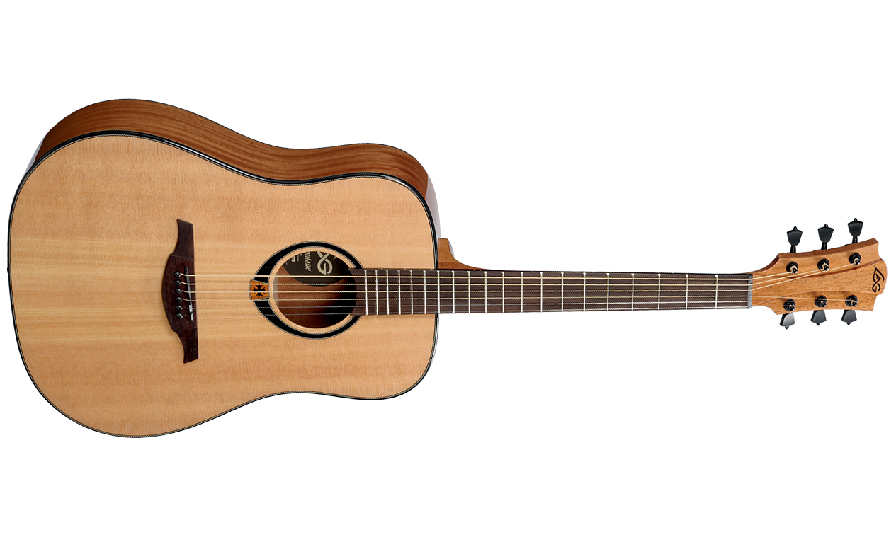 Lag T80d Tramontane  Dreadnought Epicea Acajou - Naturel Brillant - Guitare Acoustique - Variation 1