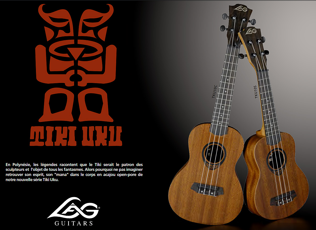 Lag Tku10c Tiki Uku Concert Tout Sapele +housse - Natural Open Pore - UkulÉlÉ - Variation 3