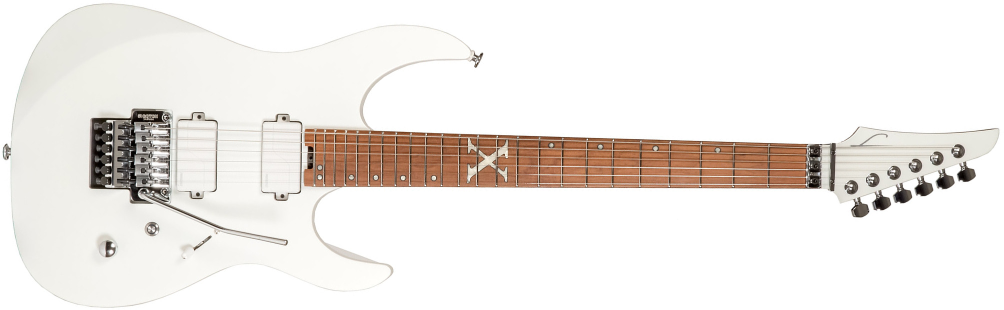 Legator Ninja N6xa 10th Anniversary Jap Multiscale 2h Fishman Fluence Modern Fr Mn - Frost White - Guitare Électrique Multi-scale - Main picture