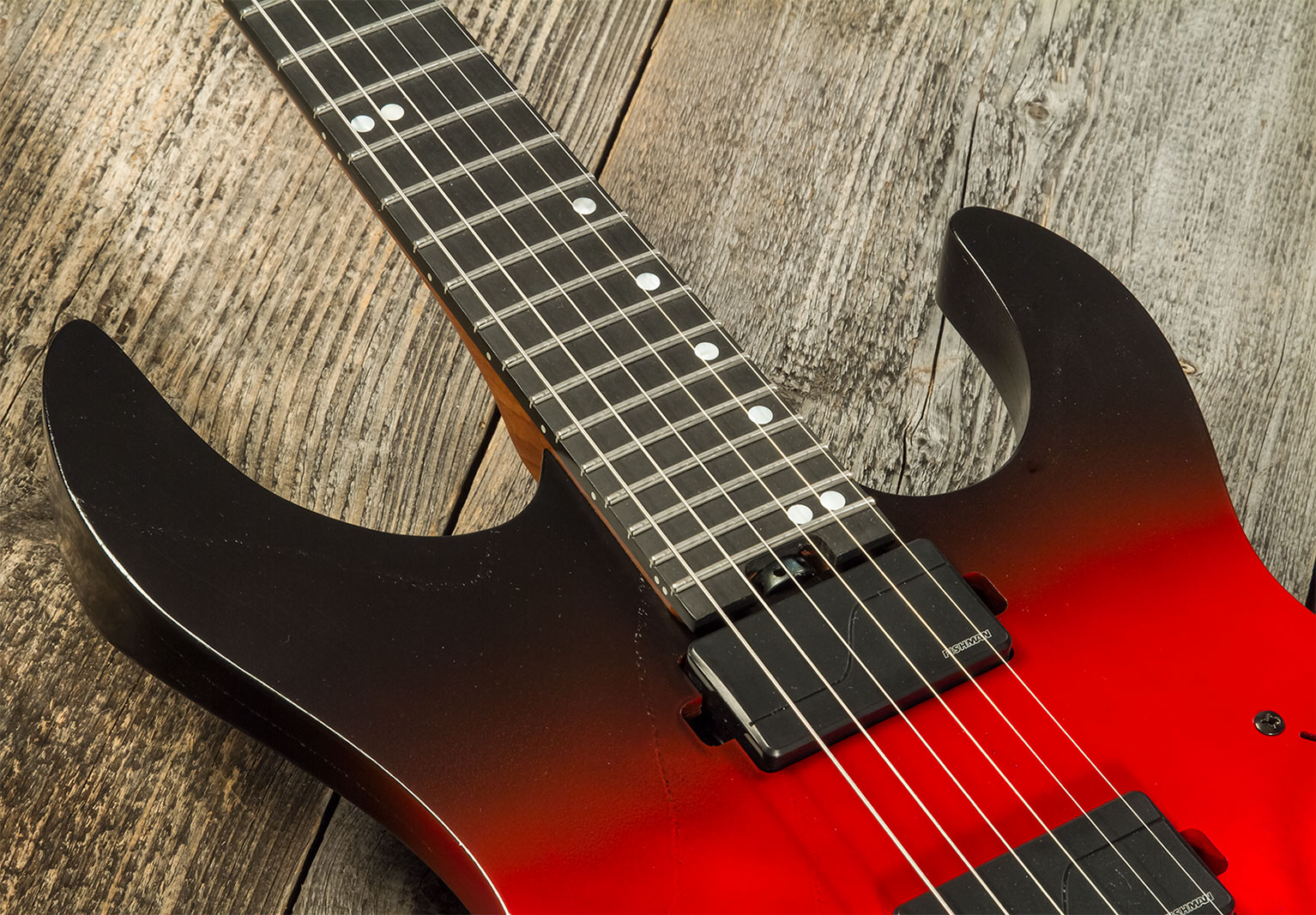 Legator Ninja N6fr 2h Fishman Fluence Modern Fr Eb - Crimson - Guitare Électrique MÉtal - Variation 4