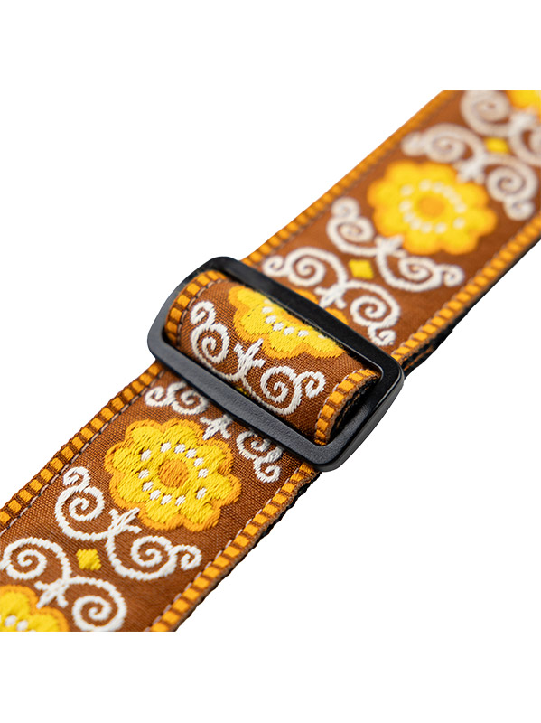 Levy's 5 Cm, Tissu Avec Motifs Hootenany, Dos Polypropylene - Design 027 - Sangle Ukulele & Mandoline - Variation 2