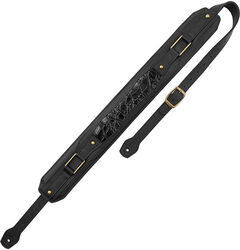 Sangle courroie Levy's Apex - Cuir crazy horse rembourré, motif croco, 7,6 cm - Black