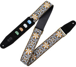 Courroie tissu avec motifs Hootenany, 4 portes mediators, 5 cm - Design 13