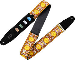 Sangle courroie Levy's Courroie tissu avec motifs Hootenany, 4 portes mediators, 5 cm - Design 27