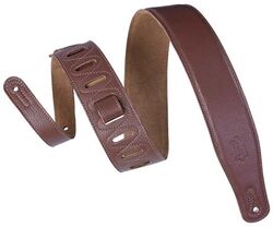 Sangle courroie Levy's M26GF-BRN - Cuir Rembourre Dos Daim 6,4 cm Brown