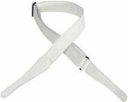 Sangle courroie Levy's M7GG-WHT Garment Leather Guitar Strap - White