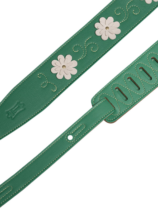Levy's In Bloom - Courroie 6,35 Cm En Cuir Premium Et Fleurs Rivetees A La Main - Green - Sangle Courroie - Variation 1
