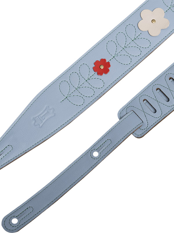 Levy's In Bloom - Courroie 6,35 Cm En Cuir Premium Et Fleurs Rivetees A La Main - Sky Blue - Sangle Courroie - Variation 1