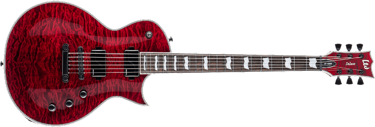 Ltd Ec-1000 Deluxe Gold Hardware Hh Fishman Ht Eb - See Thru Black Cherry - Guitare Électrique MÉtal - Main picture