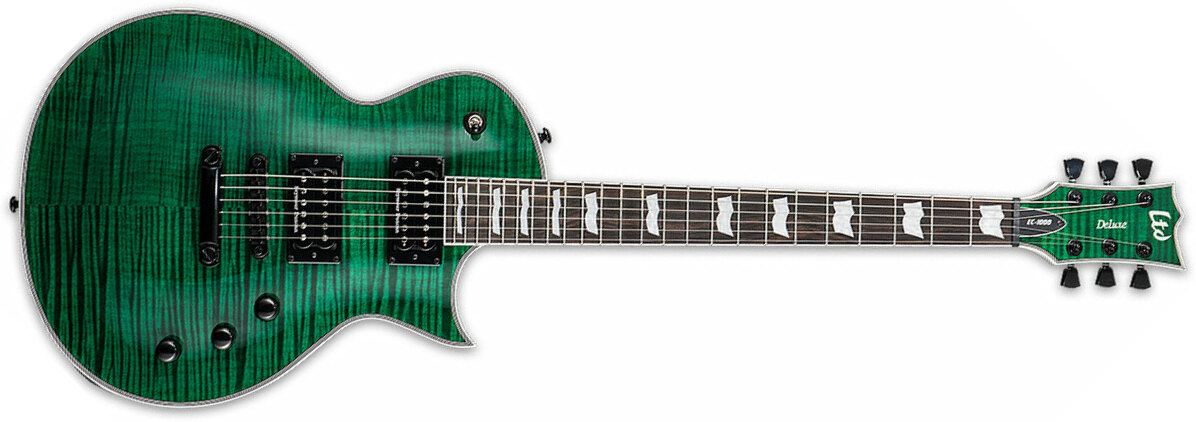 Ltd Ec-1000 Hh Seymour Duncan Ht Eb - See Thru Green - Guitare Électrique Single Cut - Main picture