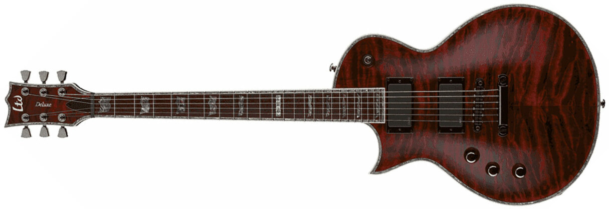 Ltd Ec-1000qm Lh Gaucher Hh Emg Ht Rw - See Thru Black Cherry - Guitare Électrique Gaucher - Main picture