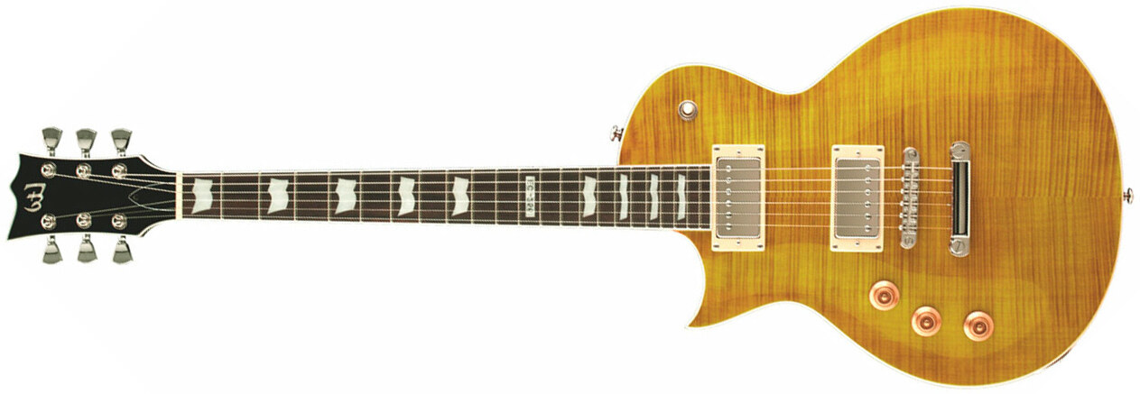 Ltd Ec-256fm Lh Gaucher Hh Ht Jat - Lemon Drop - Guitare Électrique Gaucher - Main picture