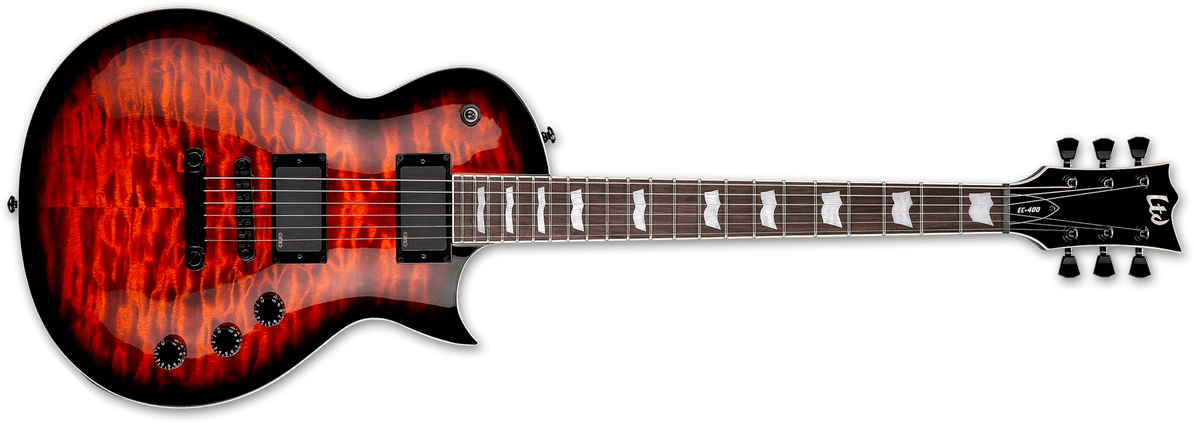 Ltd Ec400qm 2h Emg Ht Rw - Vintage Burst - Guitare Électrique Single Cut - Main picture