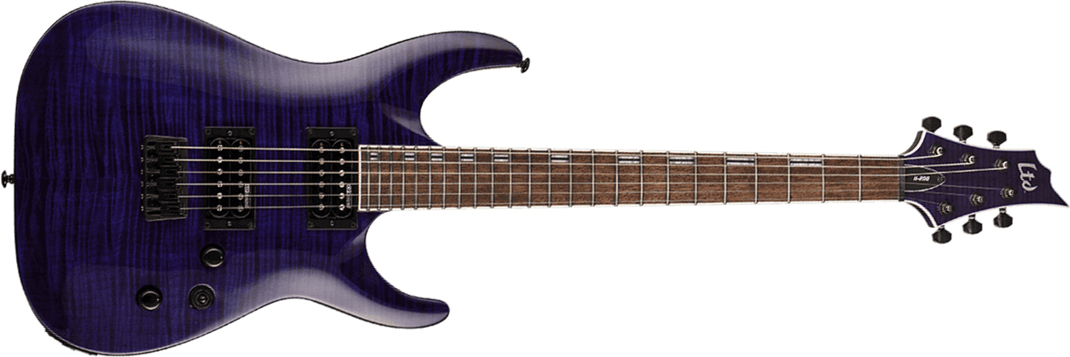 Ltd H-200fm Hh Ht Jat - See Thru Purple - Guitare Électrique Forme Str - Main picture