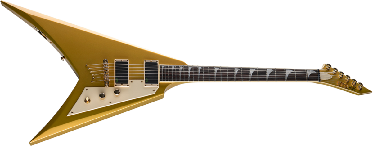 Ltd Kh-v 602 Kirk Hammett Signature Hh Ht Eb - Metallic Gold - Guitare Électrique MÉtal - Main picture