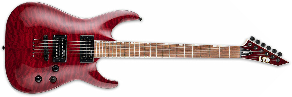 Ltd Mh-200qm Nt Hh Ht Jat - See Thru Black Cherry - Guitare Électrique Forme Str - Main picture