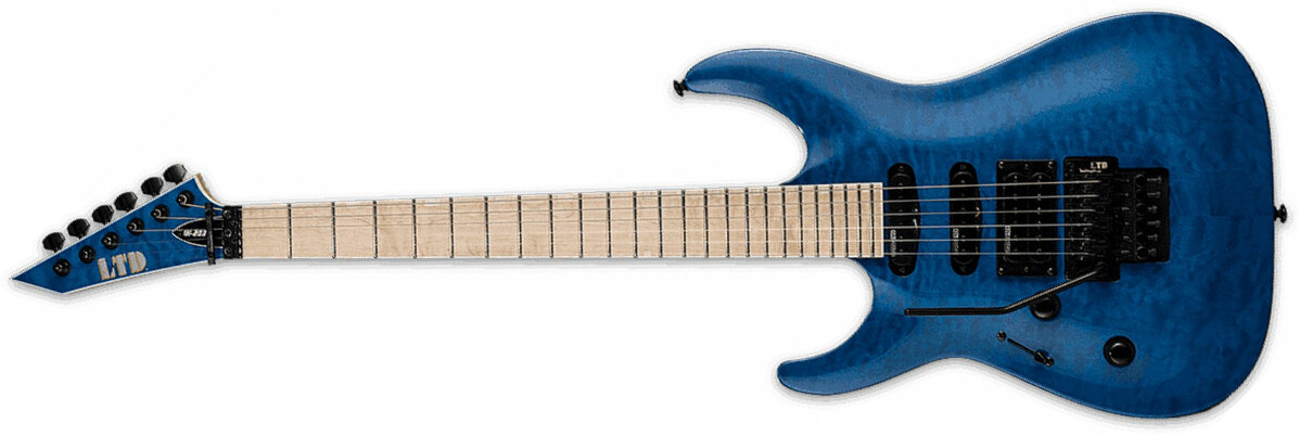 Ltd Mh-203qm Lh Gaucher Hh Ht Mn - See Thru Blue - Guitare Électrique Gaucher - Main picture