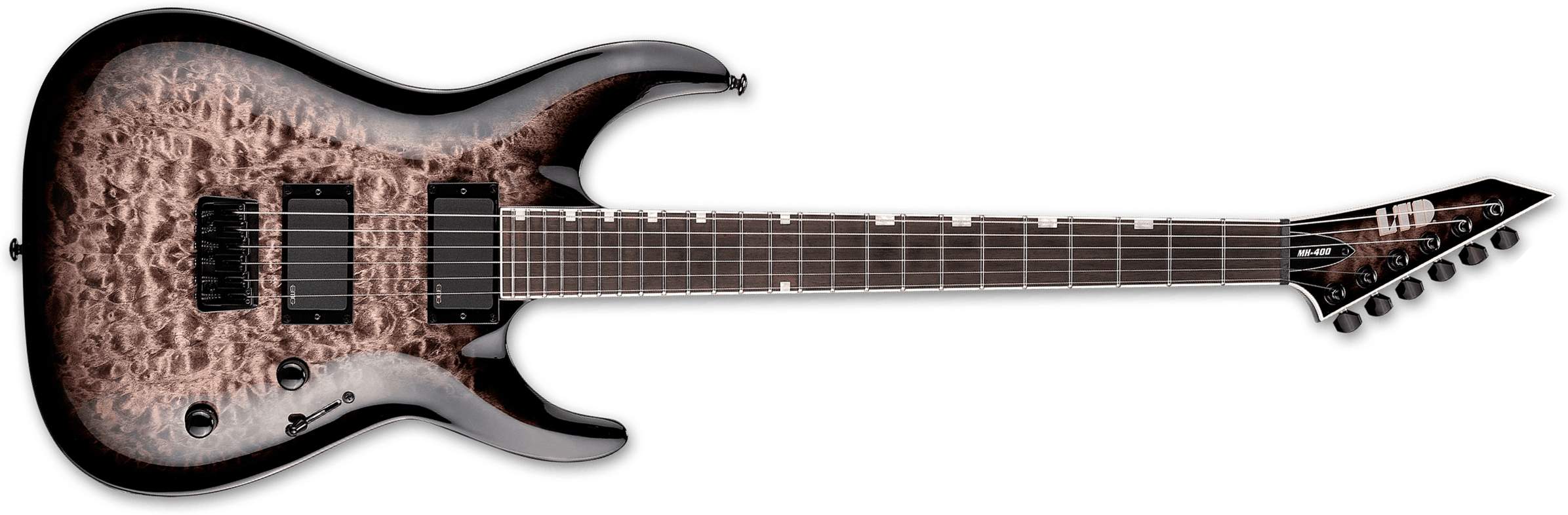 Ltd Mh400 Qm 2h Emg Ht Rw - See Through Black Sunburst - Guitare Électrique Forme Str - Main picture