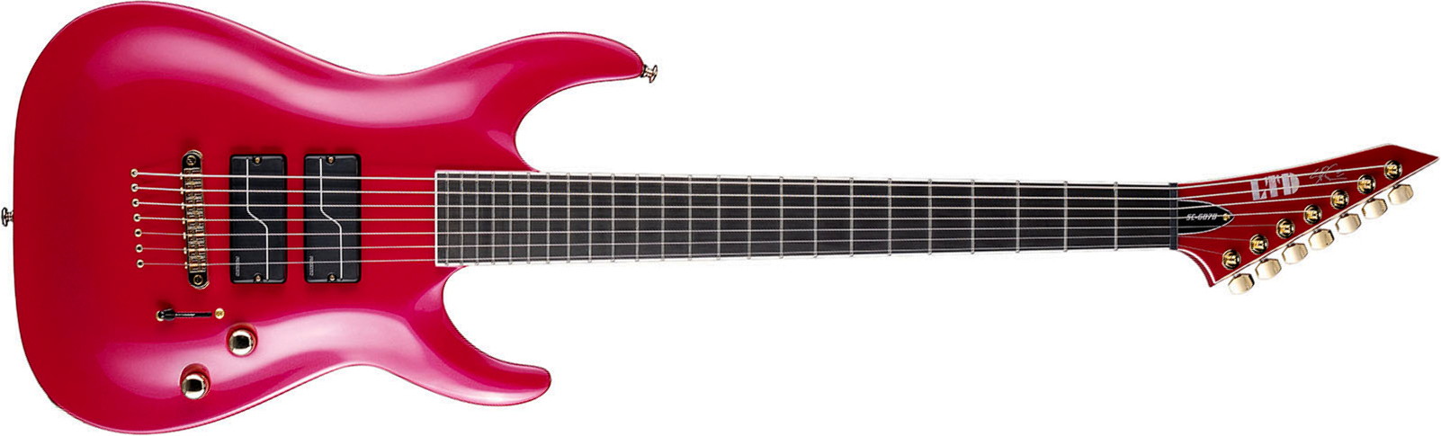 Ltd Stephen Carpenter Sc607 Baritone Signature 7c 2h Fishman Fluence Ht Eb - Magenta - Guitare Électrique Baryton - Main picture