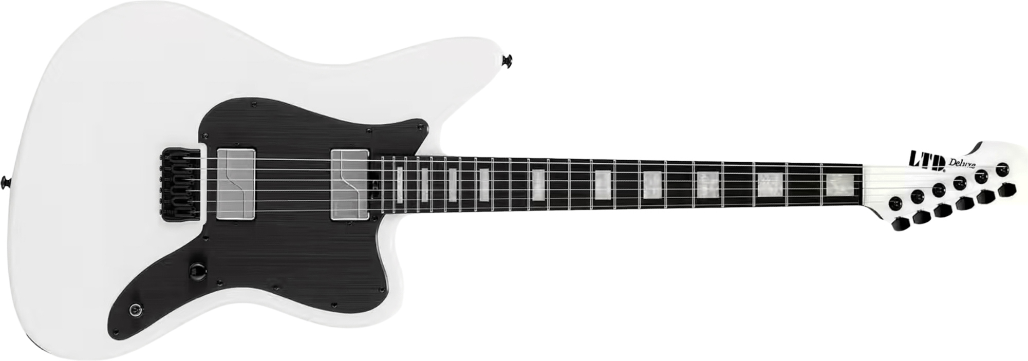 Ltd Xj2 Ht 2h Fishman Fluence Eb - Snow White - Guitare Électrique Baryton - Main picture