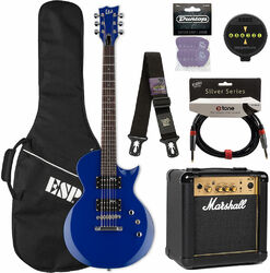 Pack guitare électrique Ltd EC-10 KIT Pack +Marshall MG10 +Accessoires - Blue