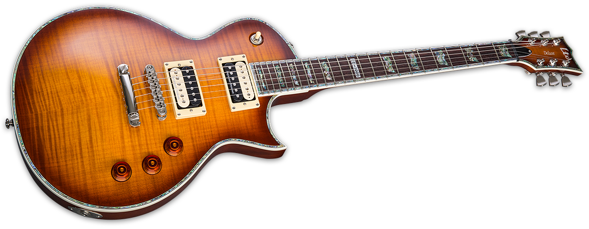 Ltd Ec-1000 Lh Gaucher Seymour Duncan - Amber Sunburst - Guitare Électrique Gaucher - Variation 2