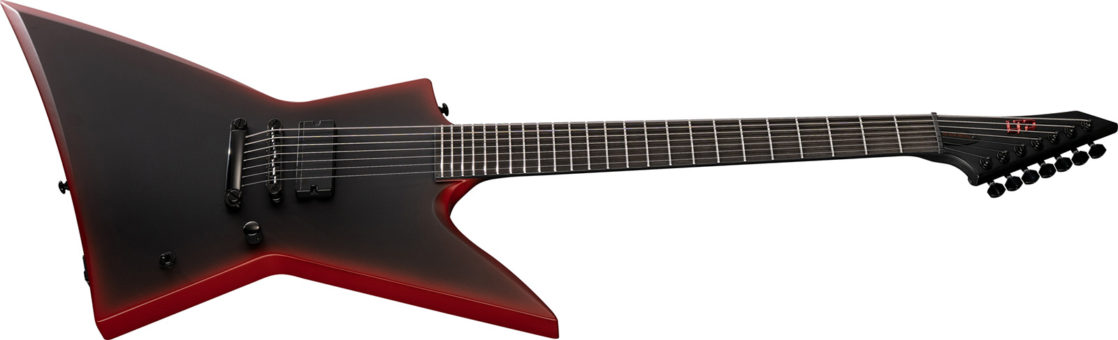 Ltd Exl-7 Black Metal Series 7-cordes Ht 1h Eb - Black Red Burst Satin - Guitare Électrique MÉtal - Variation 2