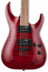 Guitare électrique forme str Ltd MH-200QM NT - See thru black cherry