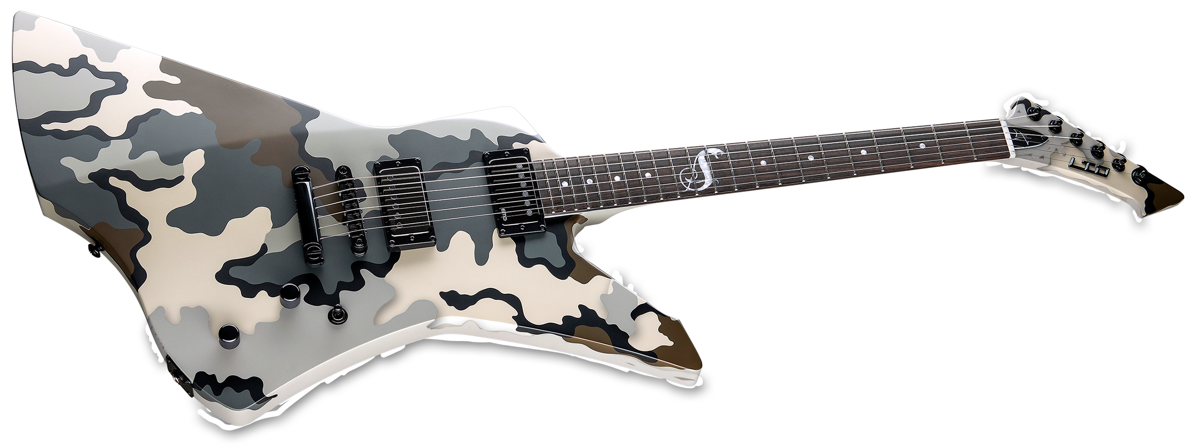 Ltd James Hetfield Snakebyte Camo Signature 2h Emg Ht Eb - Kuiu Camo Satin - Guitare Électrique MÉtal - Variation 1