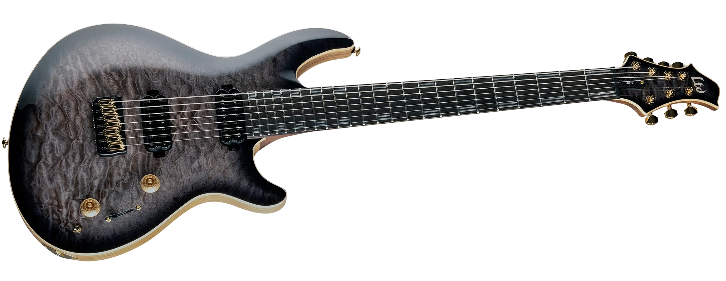 Ltd Javier Reyes Jr7 Signature 7c Baryton 2h Fishman Fluence Ht Eb - Faded Blue Sunburst - Guitare Électrique Baryton - Variation 1