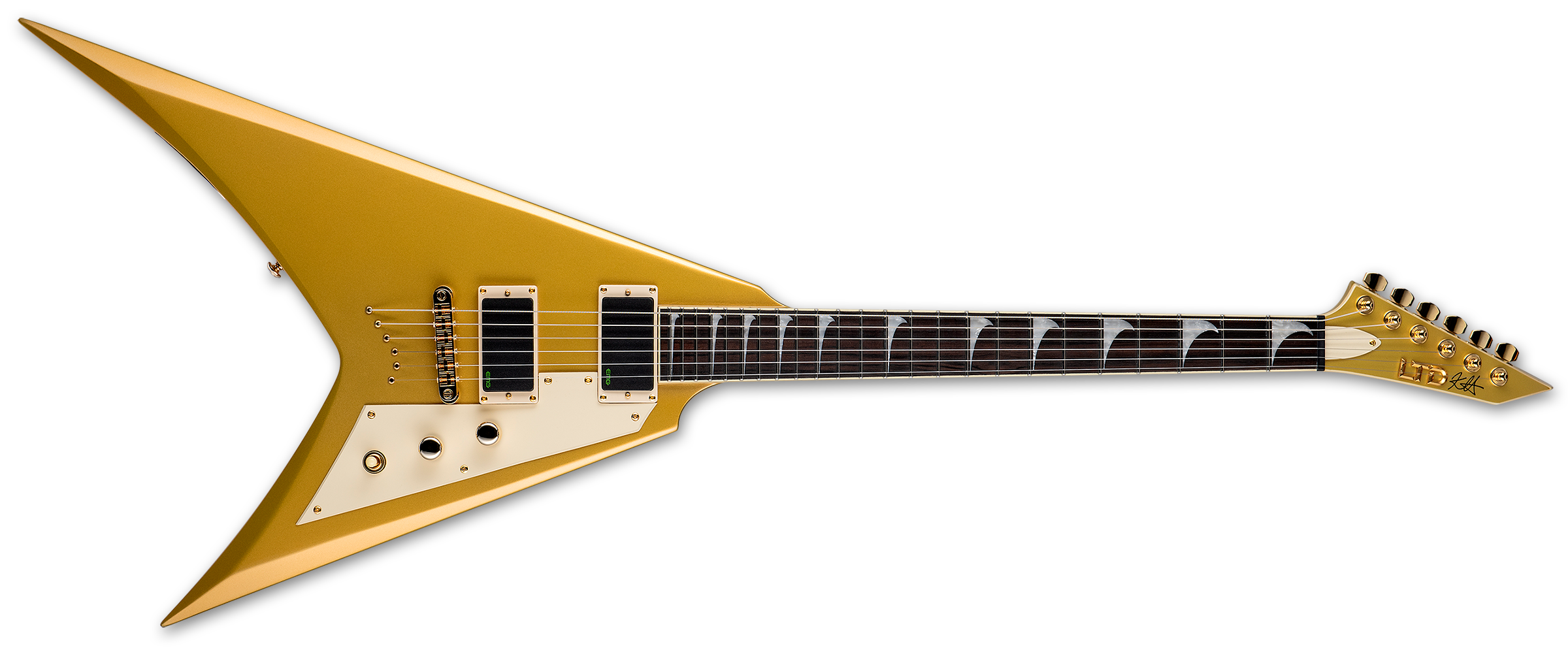Ltd Kh-v 602 Kirk Hammett Signature Hh Ht Eb - Metallic Gold - Guitare Électrique MÉtal - Variation 2