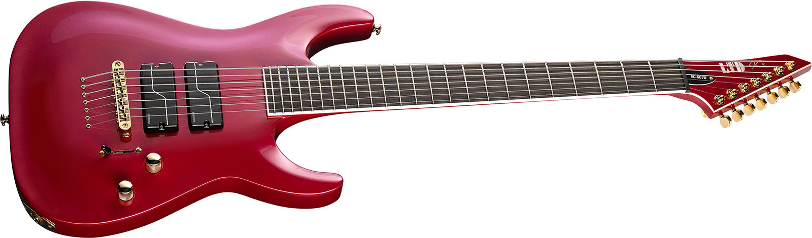 Ltd Stephen Carpenter Sc607 Baritone Signature 7c 2h Fishman Fluence Ht Eb - Magenta - Guitare Électrique Baryton - Variation 2