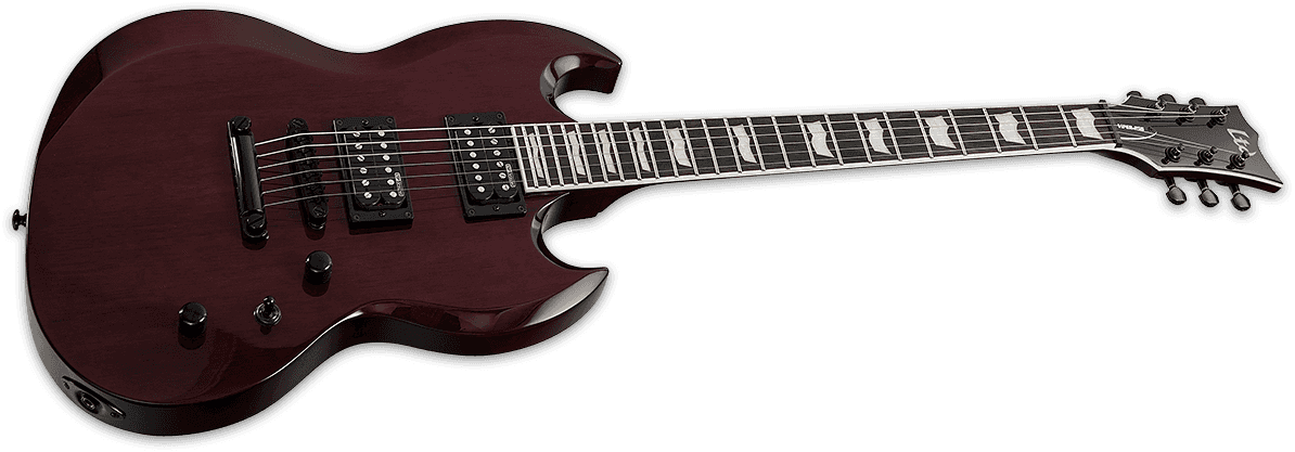 Ltd Viper-256 - See Thru Black Cherry - Guitare Électrique Double Cut - Variation 2
