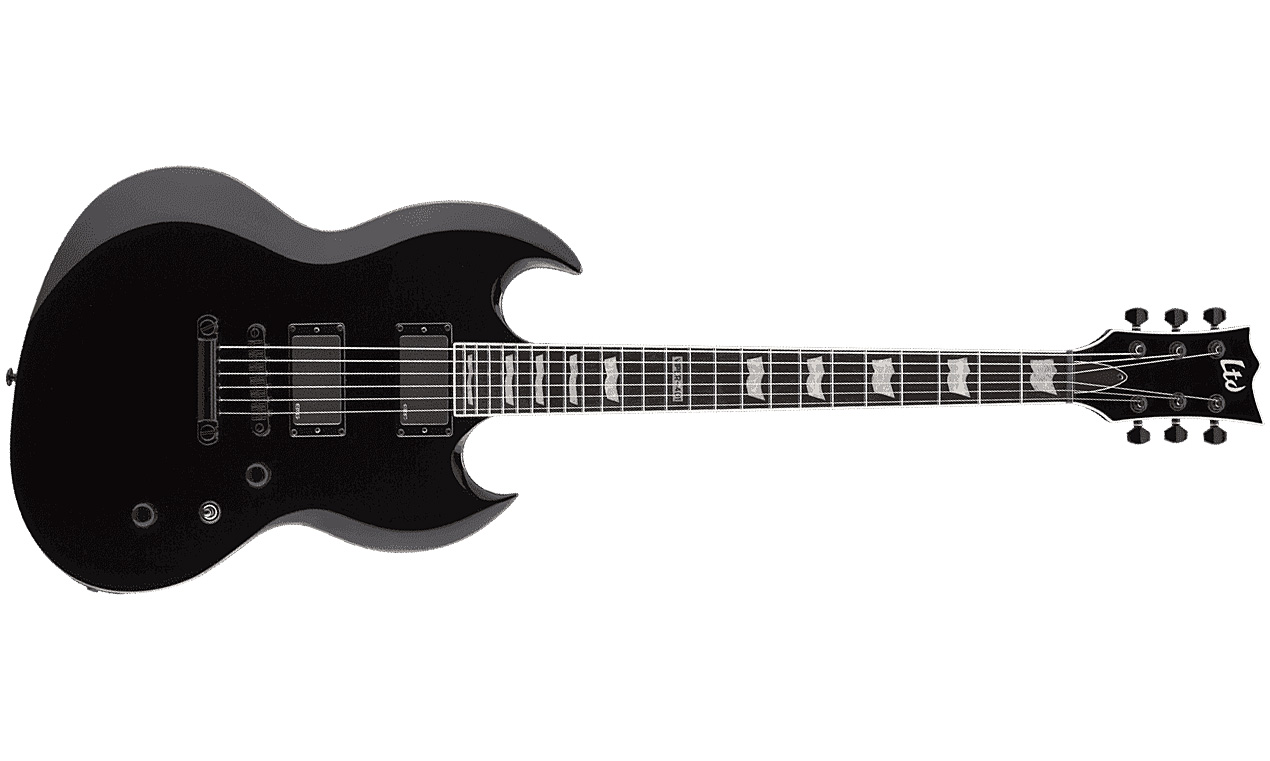 Ltd Viper-401 Hh Emg Ht Rw - Black - Guitare Électrique Double Cut - Variation 1