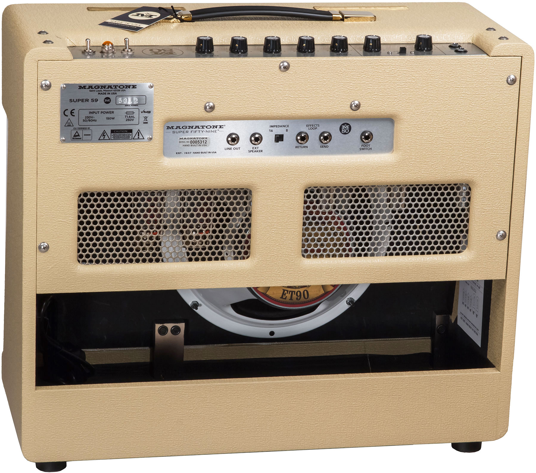 Magnatone Master Collection Super Fifty-nine M-80 Combo 45w 1x12 Gold - Ampli Guitare Électrique Combo - Variation 1