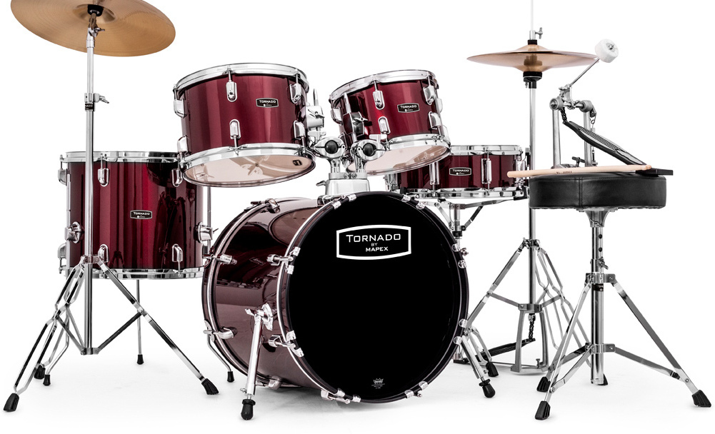 Mapex Tnd5844ft Tornado Jazz 18 - 5 FÛts - Wine Red - Batterie Acoustique Jazz - Main picture