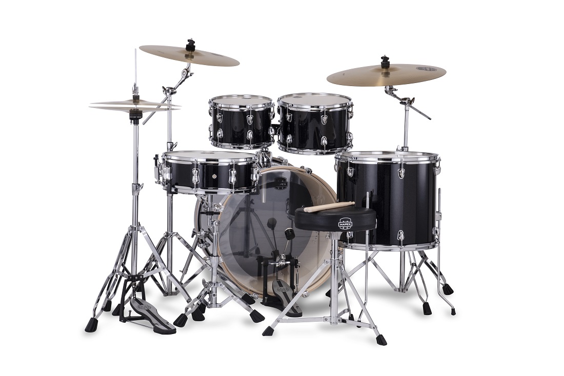 Mapex Venus Fusion 20'' - 5 FÛts - Black Galaxy Sparkle - Batterie Acoustique Fusion - Variation 1