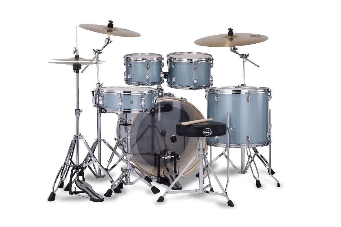 Mapex Venus Rock 22'' - 5 FÛts - Aqua Blue Sparkle - Batterie Acoustique Rock - Variation 1