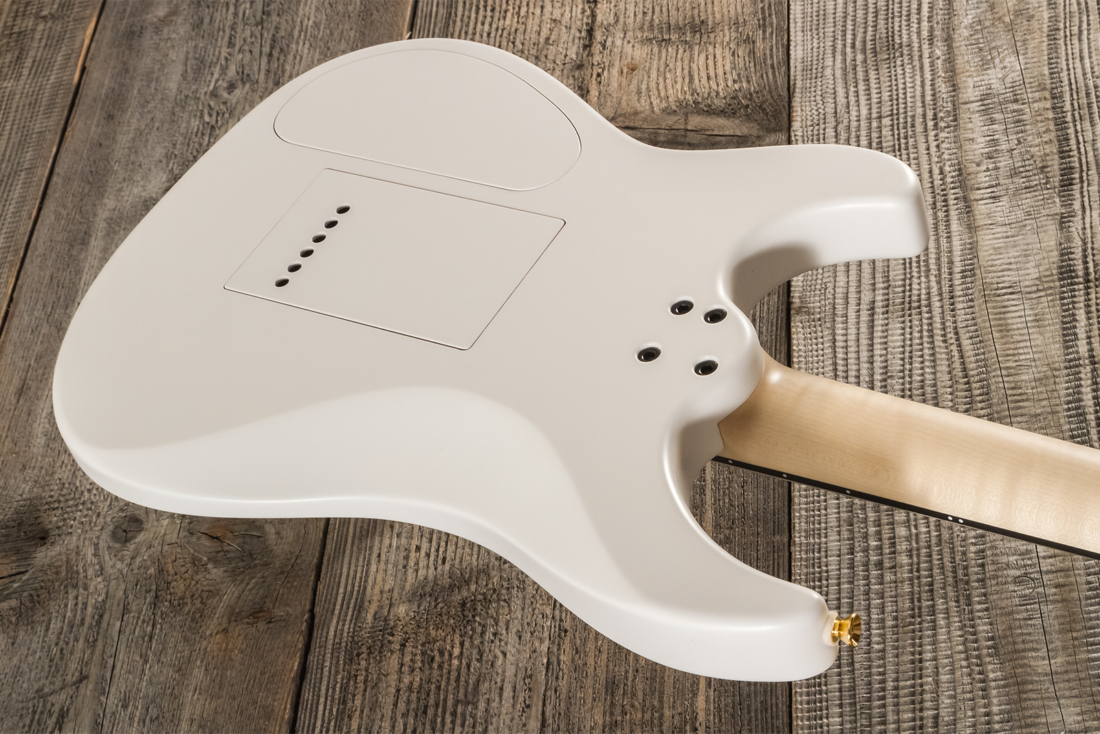 Marceau Guitars Fascinante Standard 2h Trem Ric #s17324 - Arctic White Satin - Guitare Électrique Forme Str - Variation 7