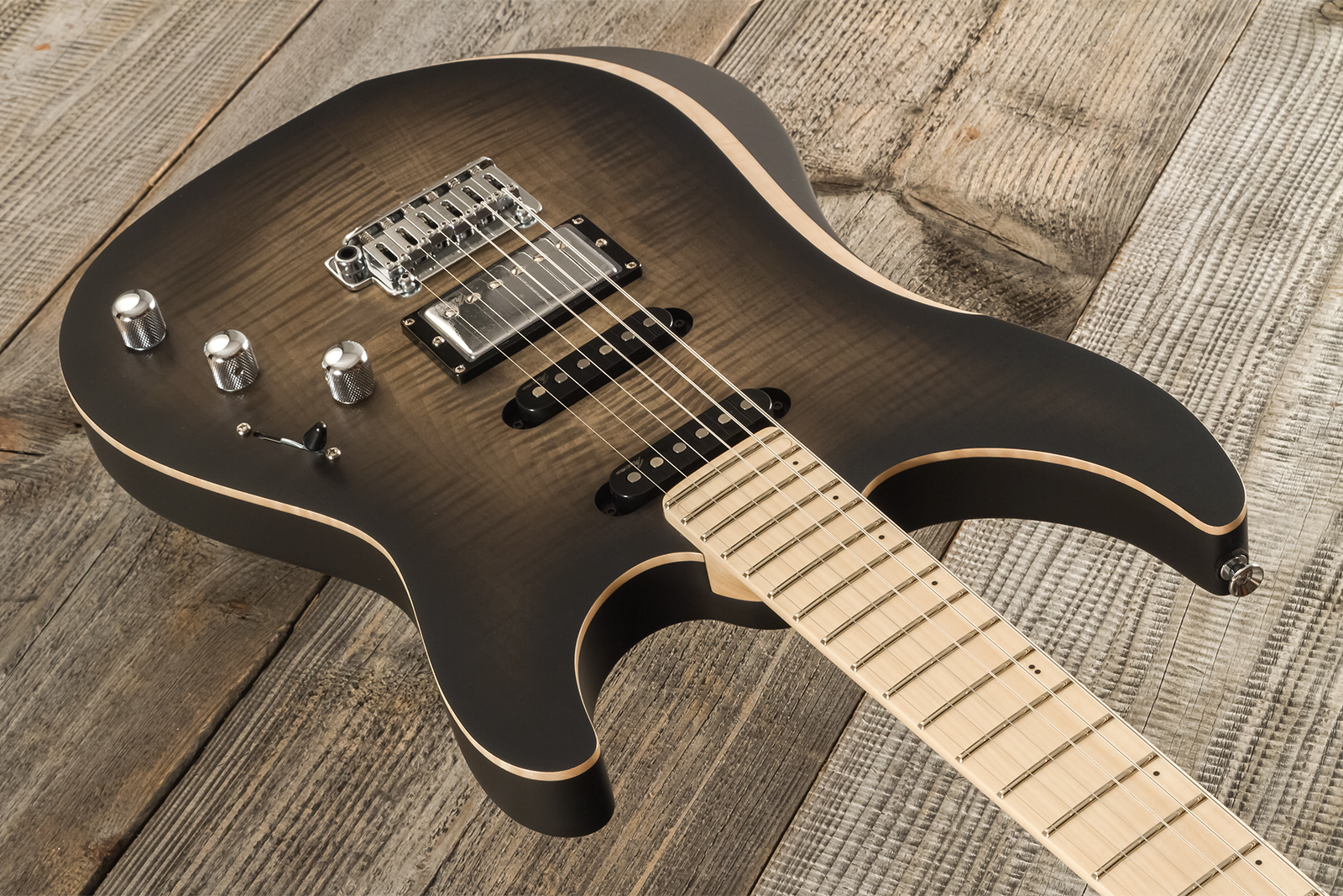 Marceau Guitars Fascinante Standard Hss Trem Mn #s17224 - Black Burst Satin - Guitare Électrique Forme Str - Variation 2