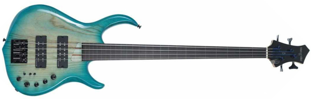 Marcus Miller M5 Swamp Ash 4st Fl Active Eb - Transparent Blue - Basse Électrique Solid Body - Main picture