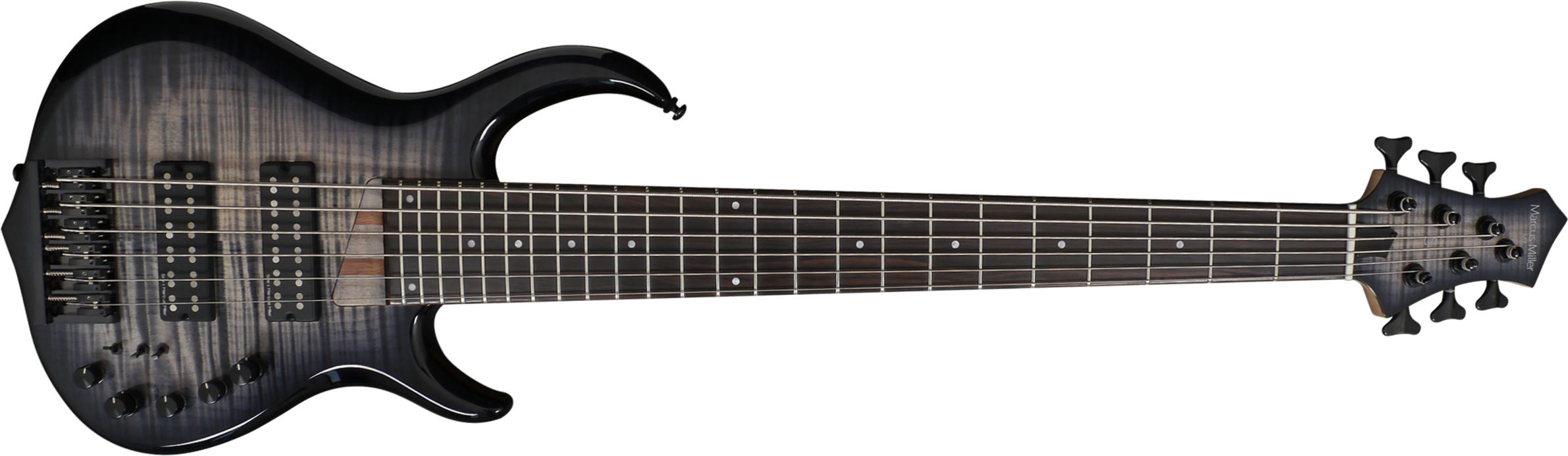 Marcus Miller M7 Alder 6st 2nd Generation 6-cordes Active Eb - Transparent Black - Basse Électrique Solid Body - Main picture